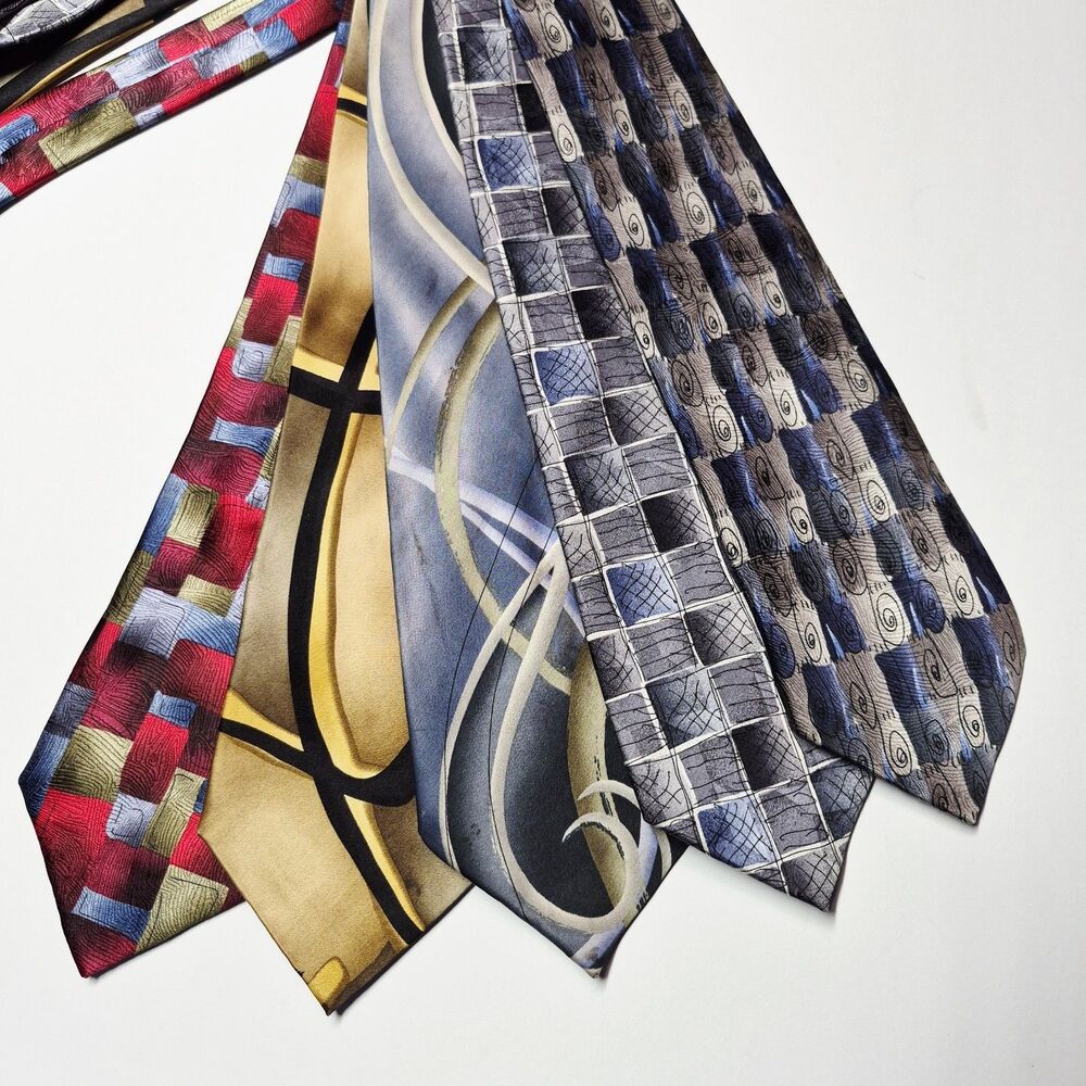 Lot of 5 J Garcia Silk Ties Abstract Art Grateful Dead Collectors Edition EUC